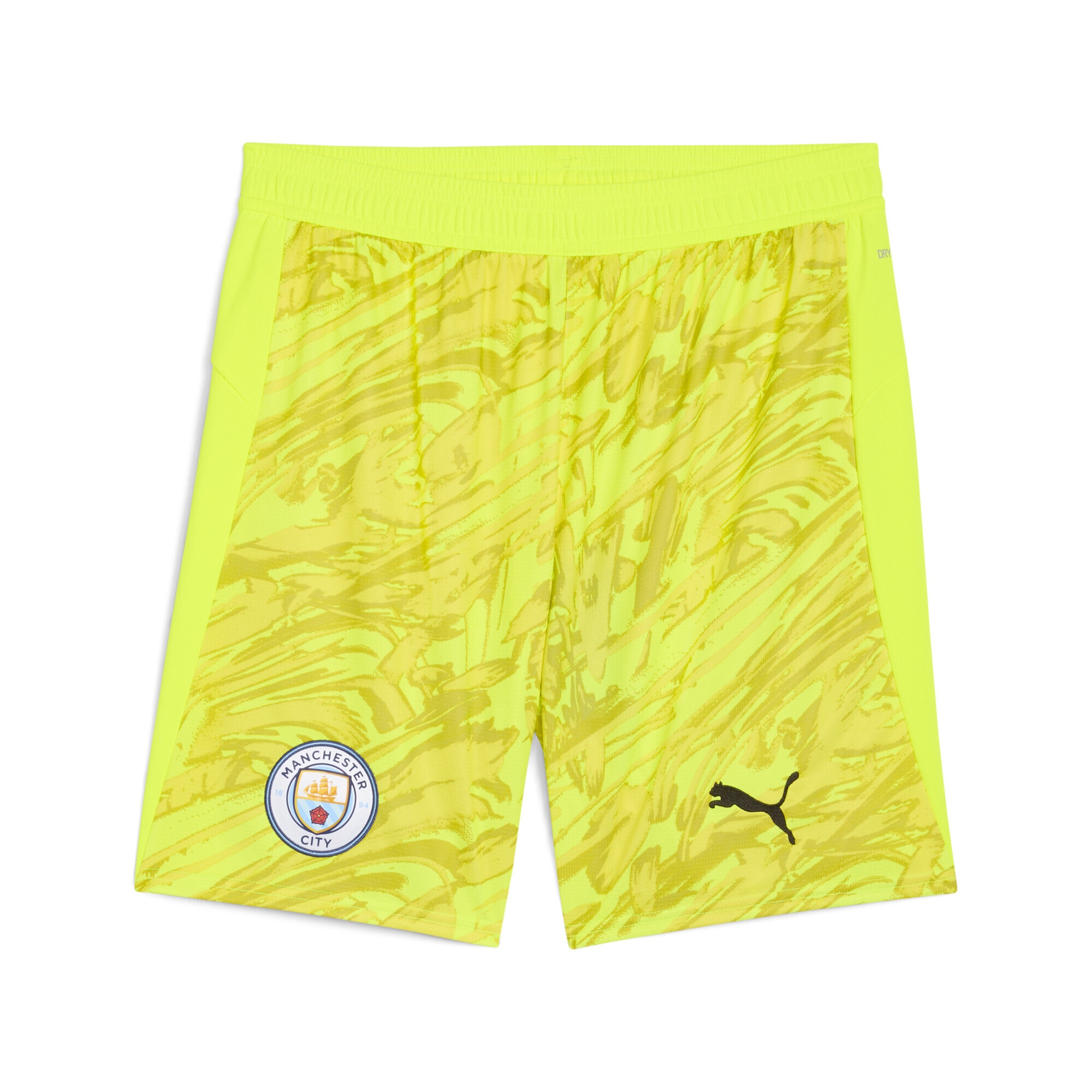 Sporthose PUMA "Manchester City 25/26 Torwartshorts Herren", Damen, Gr. S, Normalgrößen, gelb (gelb alert), Obermaterial: 100% Polyester, regular fit, Hosen Sporthose