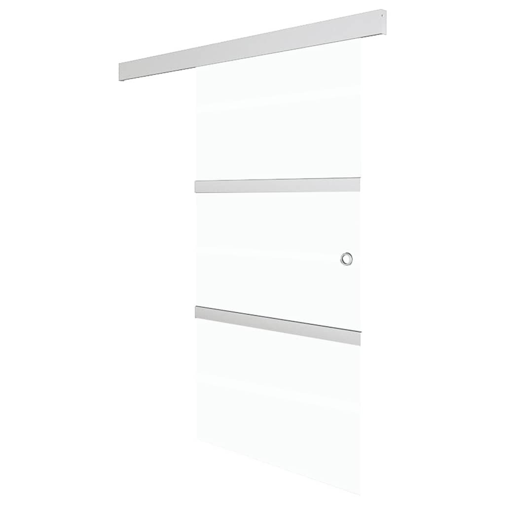 vidaXL Schiebetür ESG-Glas und Aluminium 90x205 cm Silbern Image