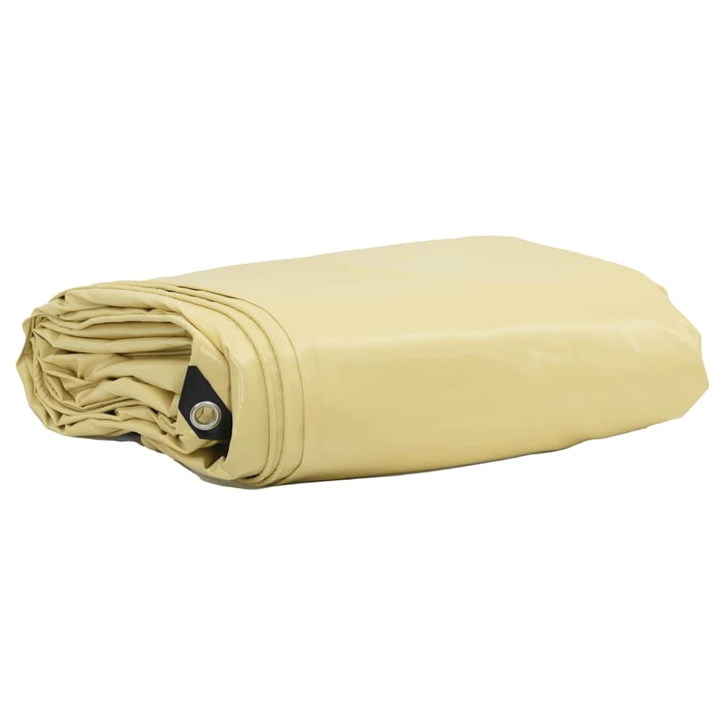 vidaXL Plane 650g / m² Beige 4 x 4 m Canvas mit PVC-Beschichtung Image