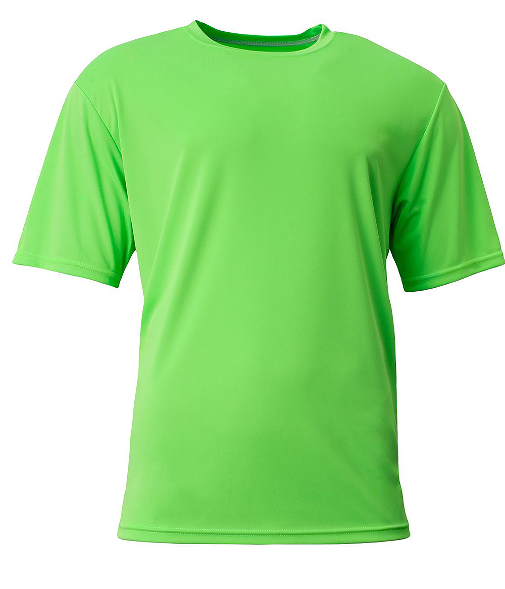 A4 NB3142 Youth Cooling Performance Crew T-Shirt in Safety Green size Medium | Polyester A4NB3142