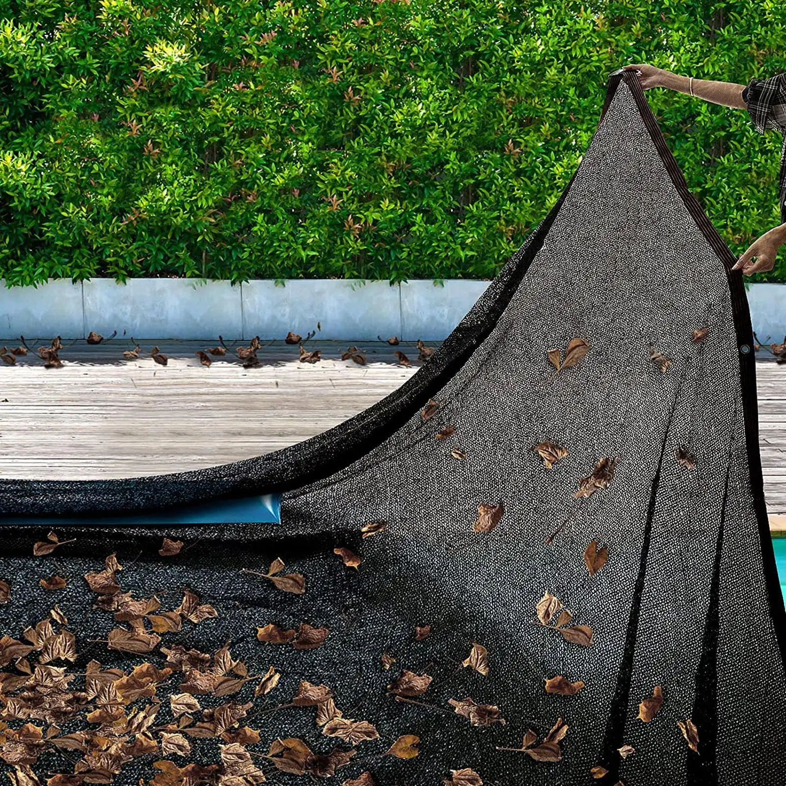 Filet à feuilles pour piscine, couverture d'écran pour piscines rectangulaires creusées et hors sol, couverture d'écran de piscine à mailles fines, filet d'étang pour couvrir