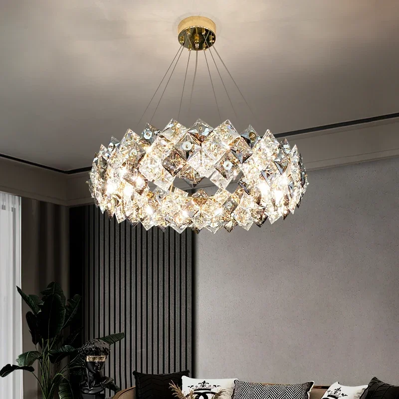 Licht Luxus Postmodernen Kristall Kronleuchter Wohnzimmer Dekor Kronleuchter Schlafzimmer Kristall Restaurant Drei-farbe Hause Kronleuchter
