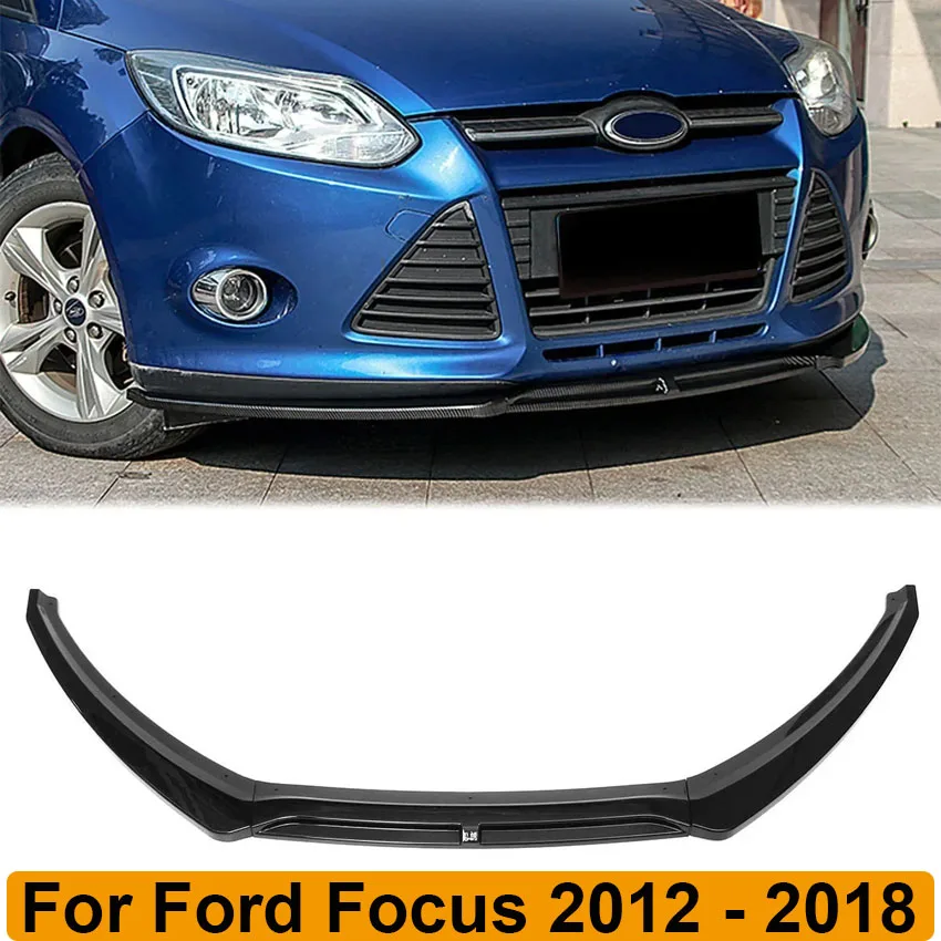 3PCS Per Ford Focus 2012 - 2018 Paraurti Anteriore Lip Spoiler Lato Inferiore Splitter Body Kit Guardia Deflettore Diffusore Accessori Auto