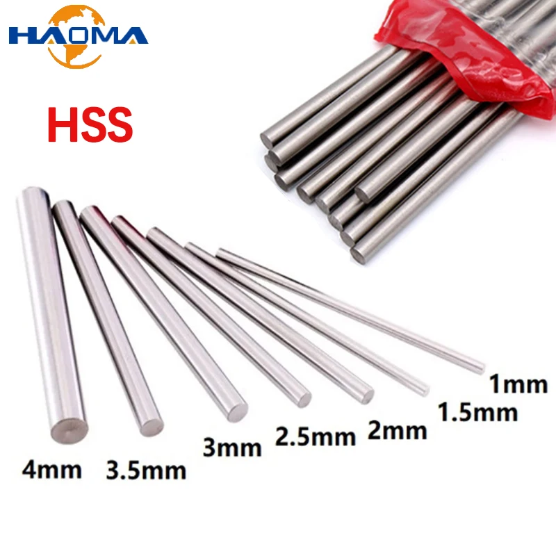 Rundstab aus Schnellarbeitsstahl, Länge 100 mm, HSS-Stab, Drehwerkzeug, Holzbearbeitung, Schnitzschneider, Durchmesser 1/1,5/2/2,5/3,5/4 mm Image