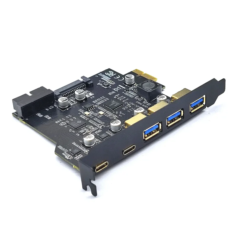 PCI E USB 3 Adapter Multiplier USB3 3.1 Controller Riser Cards Type C USB 3.2 Gen1 PCIE Card Hub USB 3.0 PCI Express Board PCI-E