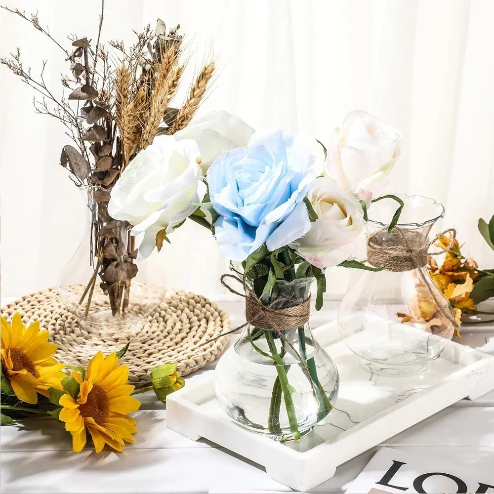 10 Stück bruchsichere, durchsichtige Acrylvasen aus Kunststoff, Hydrokultur-Blumentöpfe, niedliche kleine Pflanzenbehälter für Hochzeitsdekoration Image