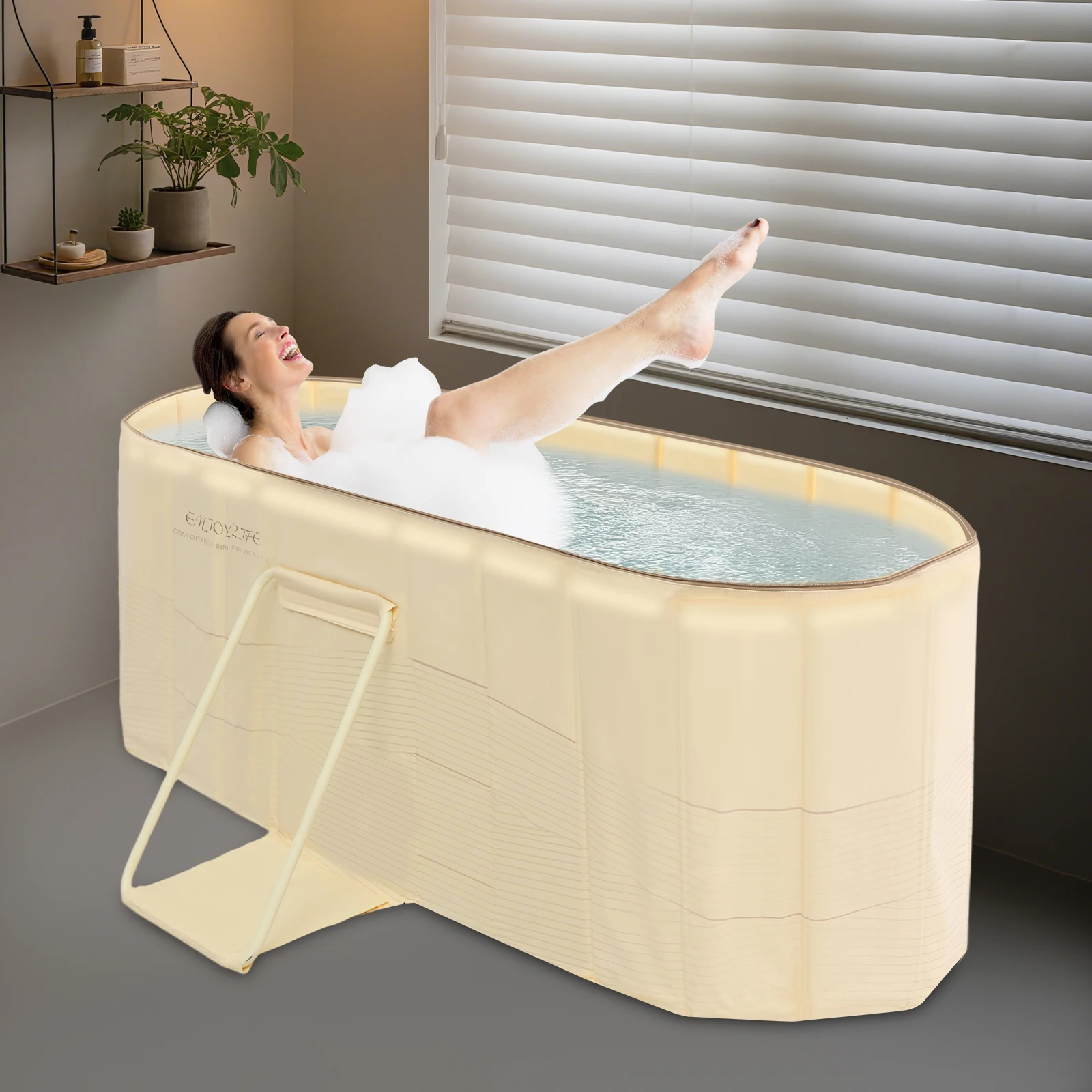 Faltbare, tragbare, zusammenklappbare Eisbadewanne, kalte Tauchbadewanne für Zuhause, SPA, Entspannung, Wasseraktivitäten im Freien Image