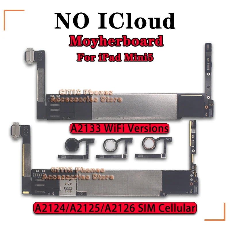 Original KEINE iCloud Für IPad mini5 Logic Board A2133 WIFI Versionen A2124 A2125 A2126 3G SIM Cellular Versionen Motherboard Image