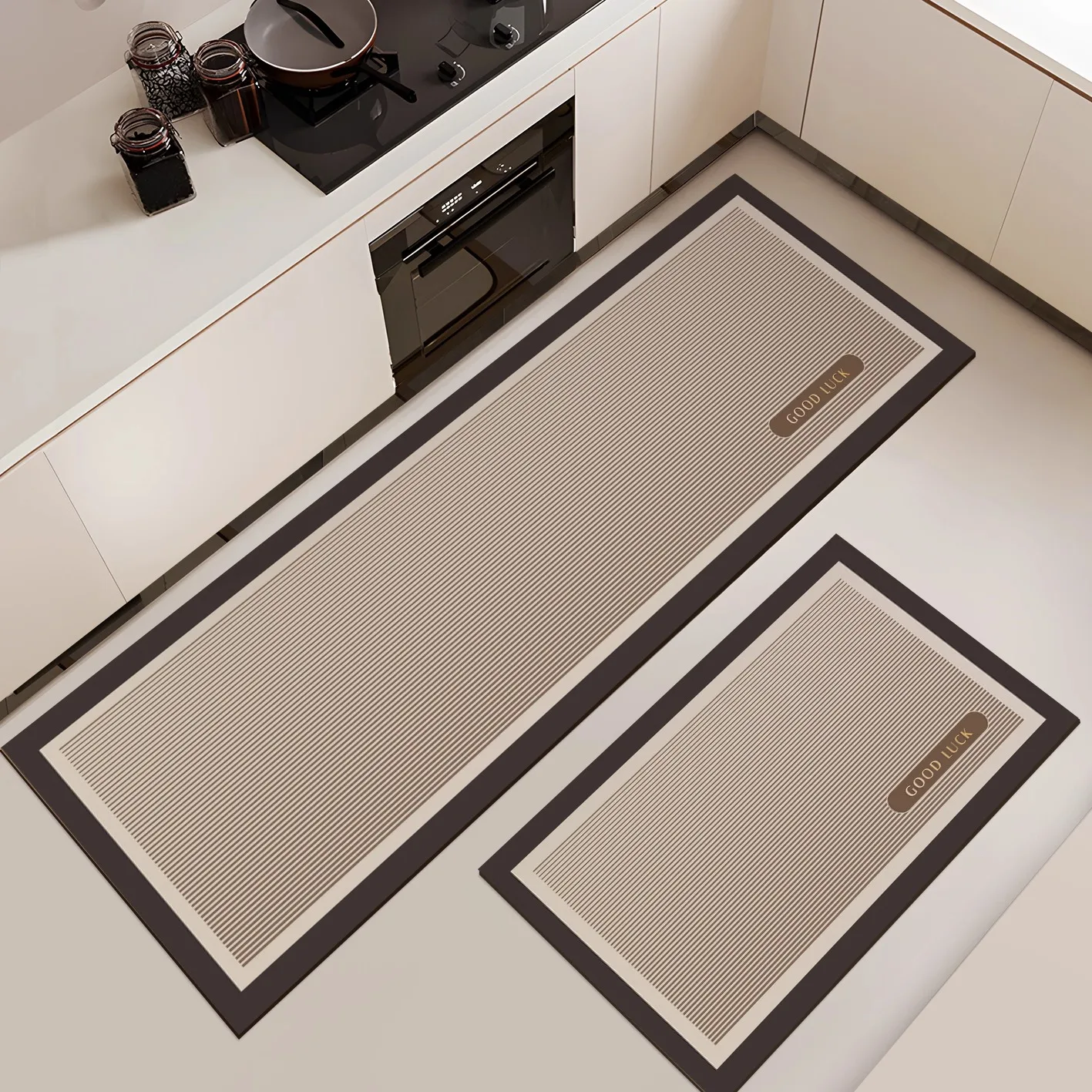 Kitchen Floor Mat Rug Carpet PVC Leather Home Decoration Oil-proof Non-slip Wipeable Wash-free Dirt-resistant Waterproof