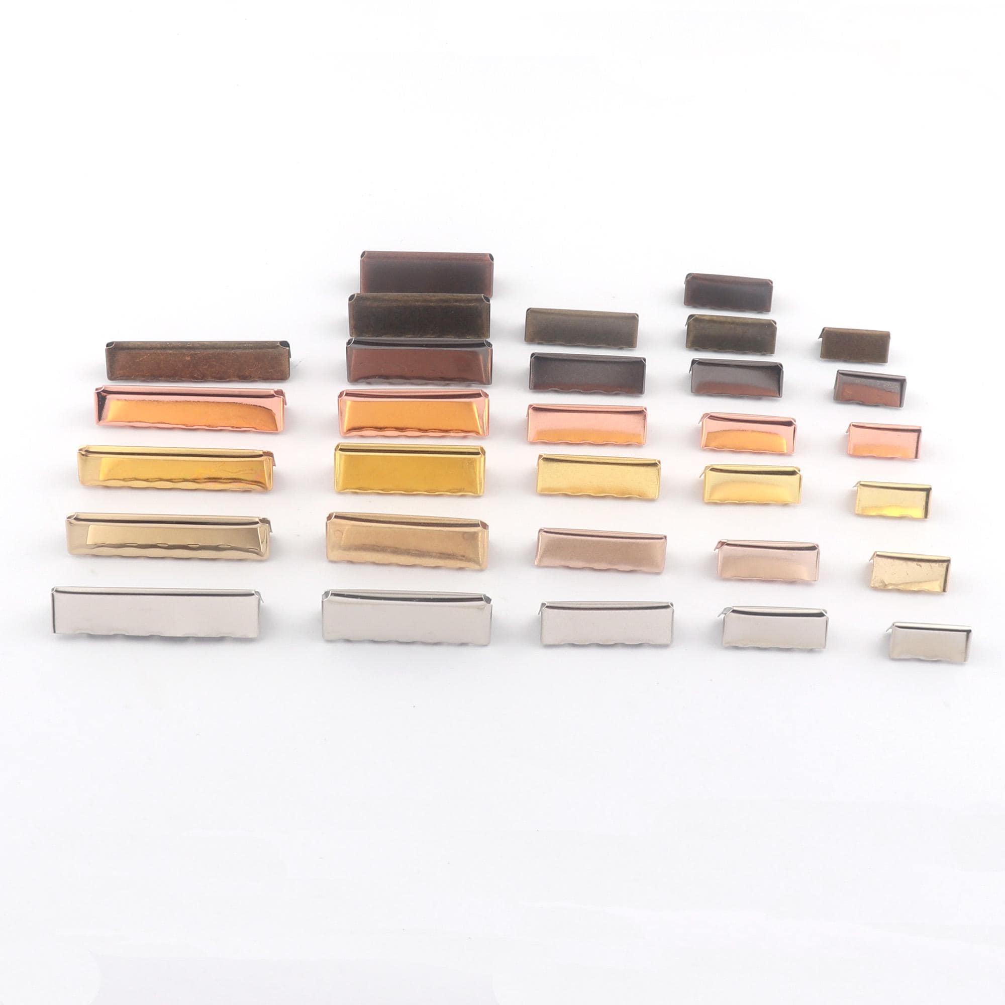 10-50 pezzi di estremità per cintura in metallo per cinghie da 2'', 1,5'', 1'', 3/4'' in argento/oro chiaro/oro/oro rosa/canna di fucile/bronzo/rame