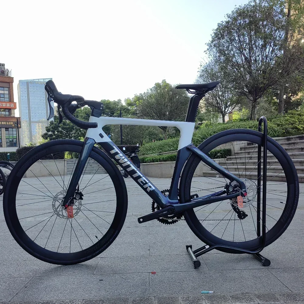 TWITTER T8/AURORA-RS-22S Hydraulische Scheibenbremse Brechen Wind Racing Carbon Faser Rennrad 700*25C bicicletas soi бе виajt Image
