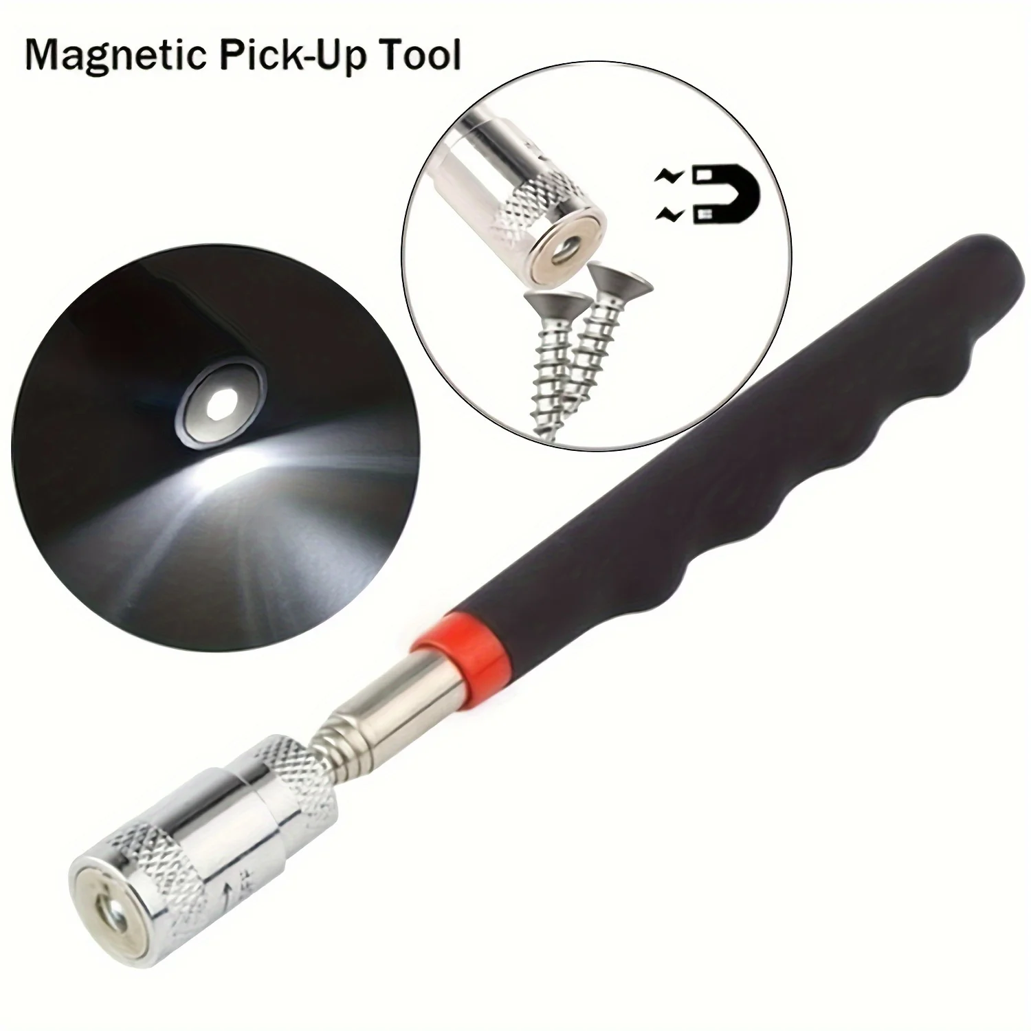NEUE 1pc Tragbare Magnetische Pick Up Werkzeug Ausziehbare Teleskop LED Taschenlampe Magnet Stange Für Reparatur Shop Image