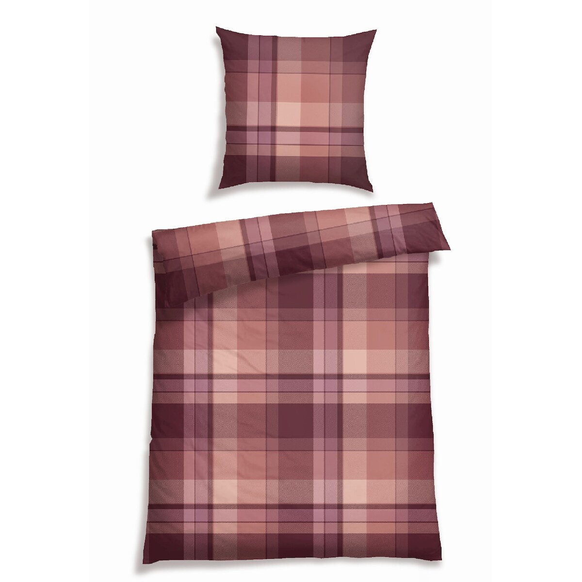 Schiesser Bettwäscheset Spike - Feinbiber - 2-teilig - 135 x 200 cm - Rot Image