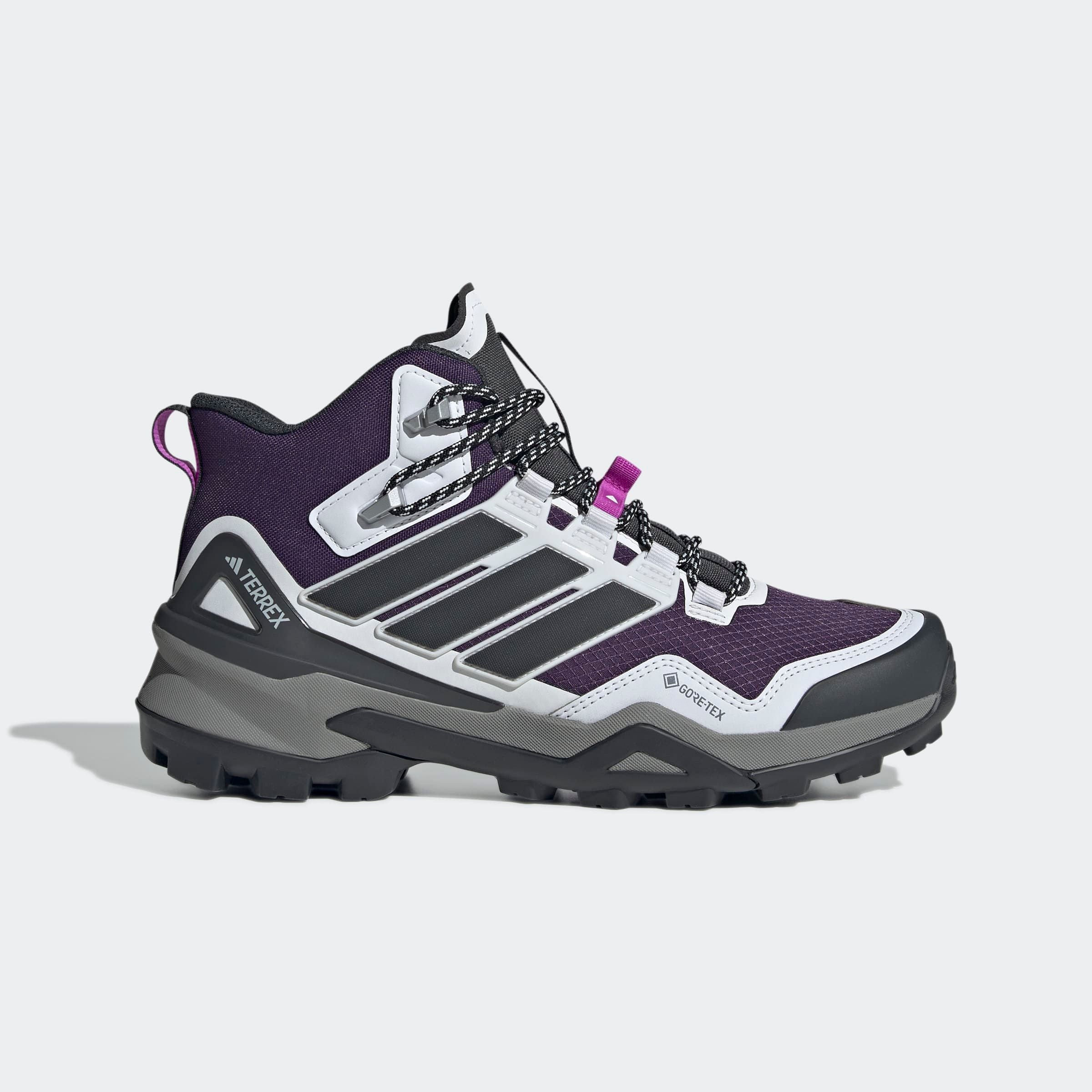 Wanderschuh ADIDAS TERREX "TERREX SKYCHASER MID GORE-TEX", Damen, Gr. 37, aurora plum, carbon, lila burst, Synthetik, Textil, Schuhe Wanderschuh, wasserdicht