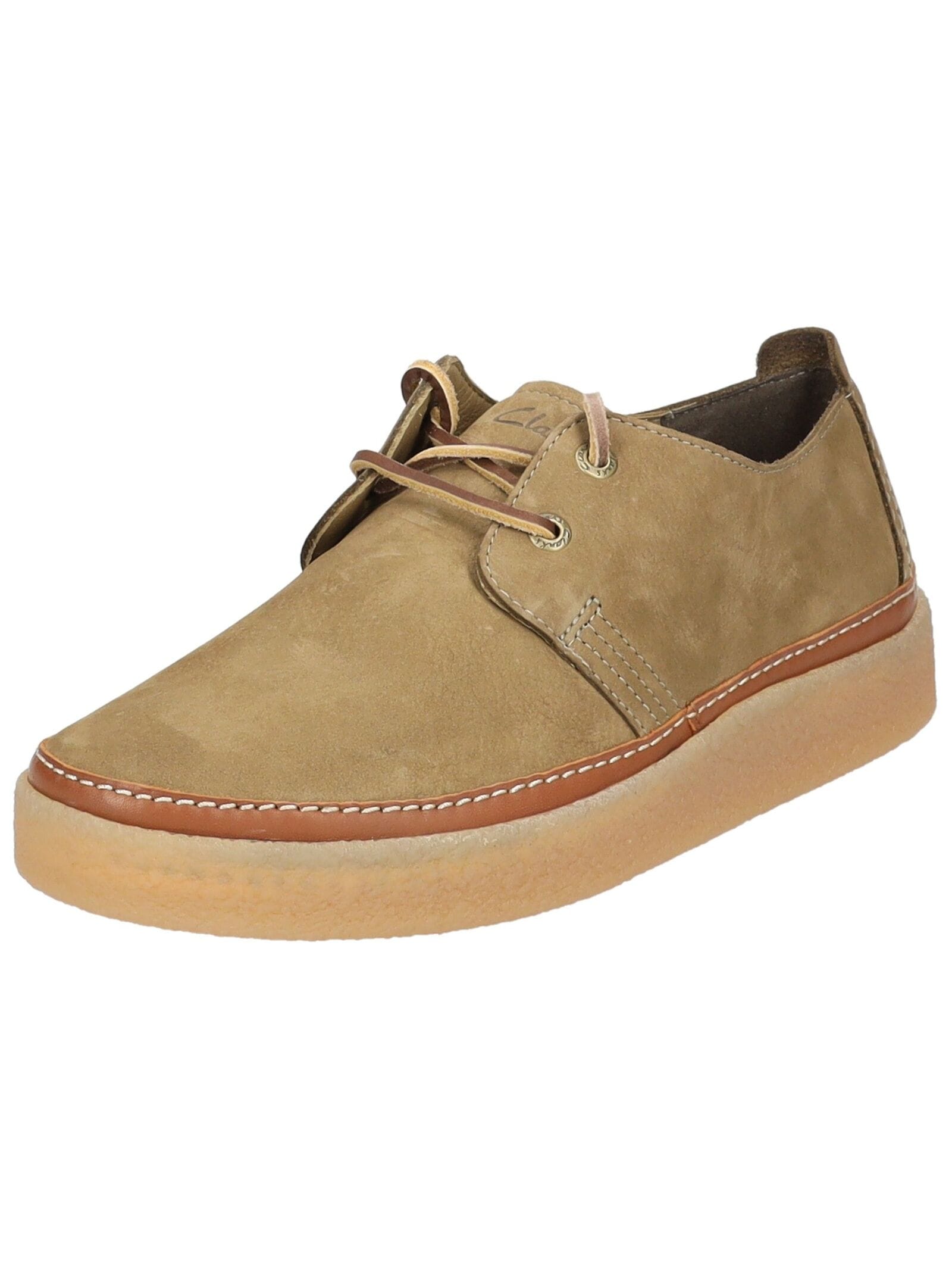 Schnürschuh CLARKS "Clarks Halbschuhe Nubukleder", Herren, Gr. 41, beige, Nubukleder, Schuhe Schnürschuh
