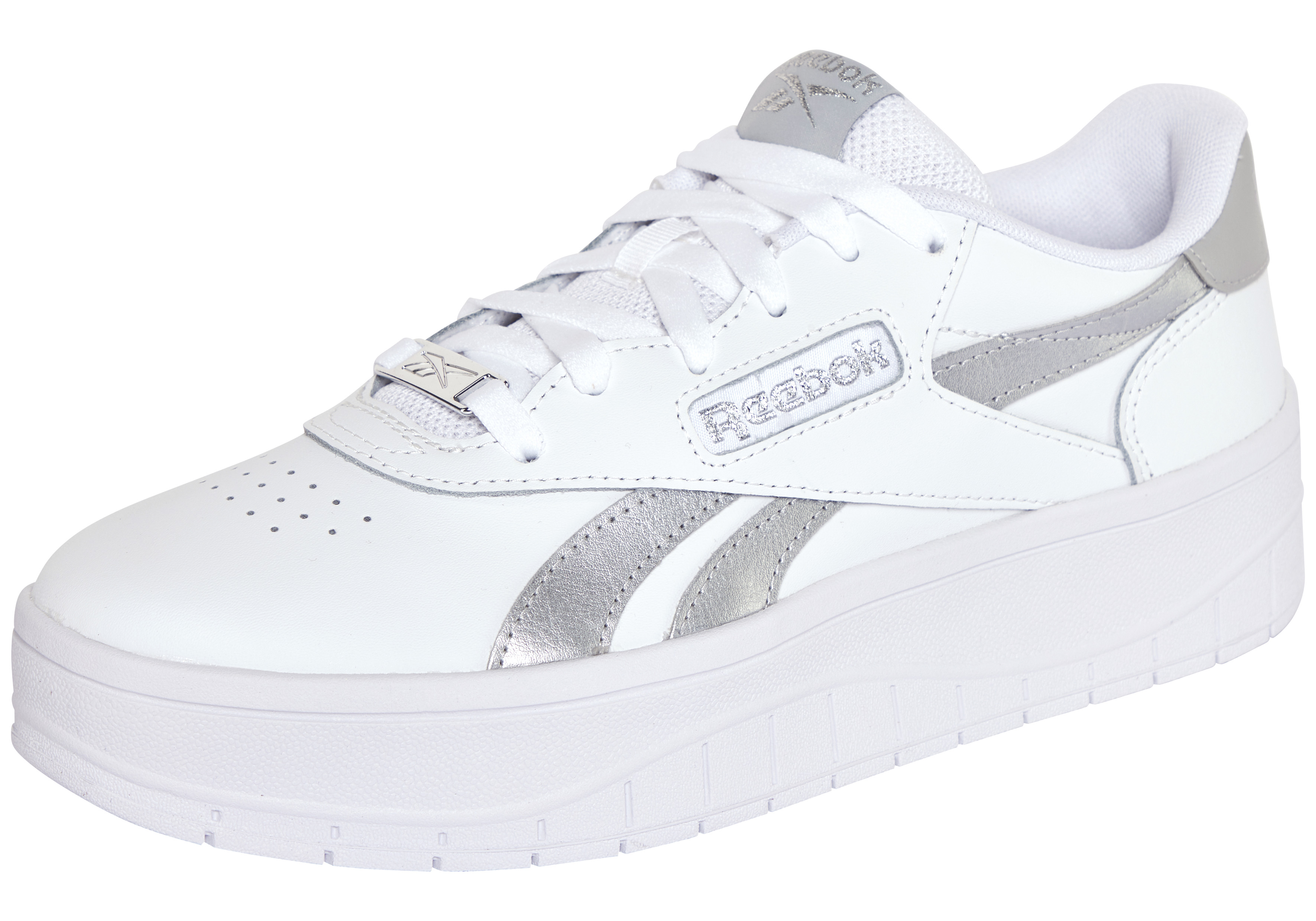 Sneaker REEBOK CLASSIC "REEBOK COURT ADVANCE SURGE", Damen, Gr. 38, ftwrweiß, grau1, chromepeyer20, Leder, Synthetik, Schuhe Sneaker