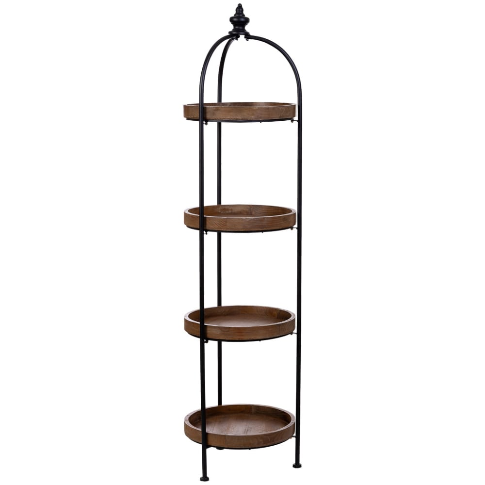 Scaffale in legno e metallo con 4 ripiani 42x42x167h cm