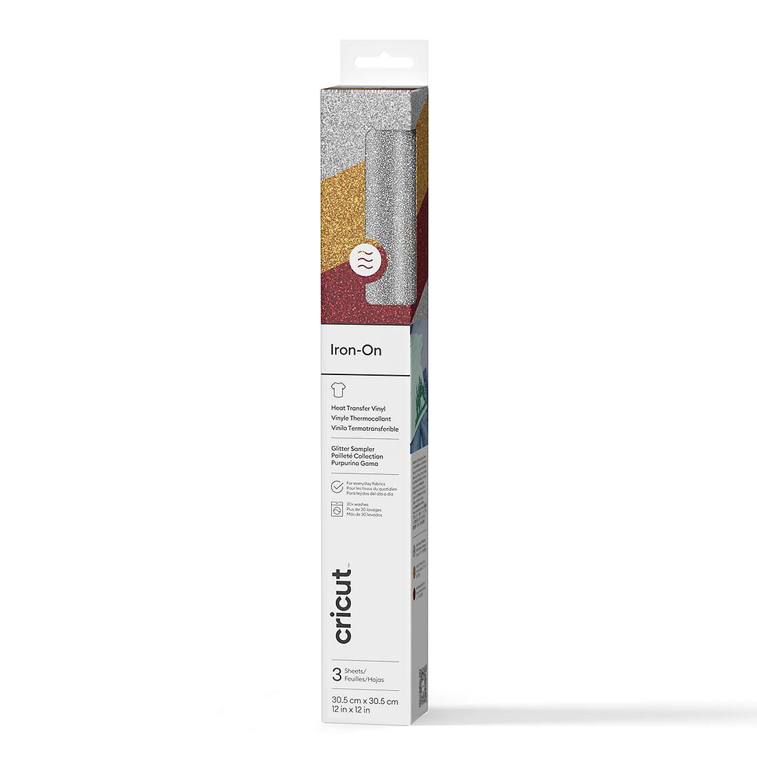 Cricut Glitter Iron-On | Sangria Sampler | 3 Count | Silver/Gold