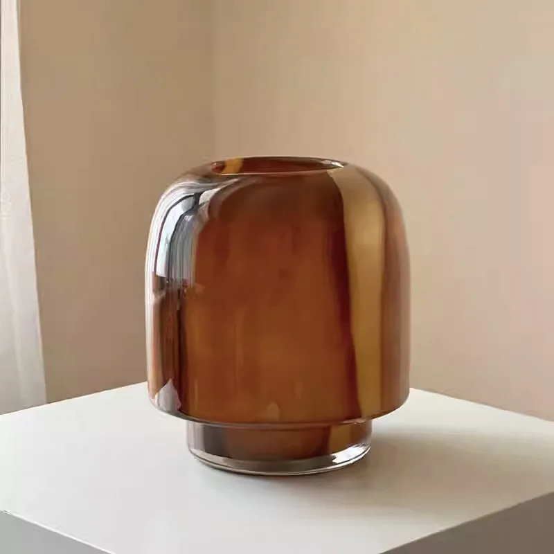 Vase Middle Ancient Wabi-Sabi Windlicht Luxus Senior Feeling Wohnzimmertisch Glasur Flower Ware Moderne Glasvase Ornamente Image