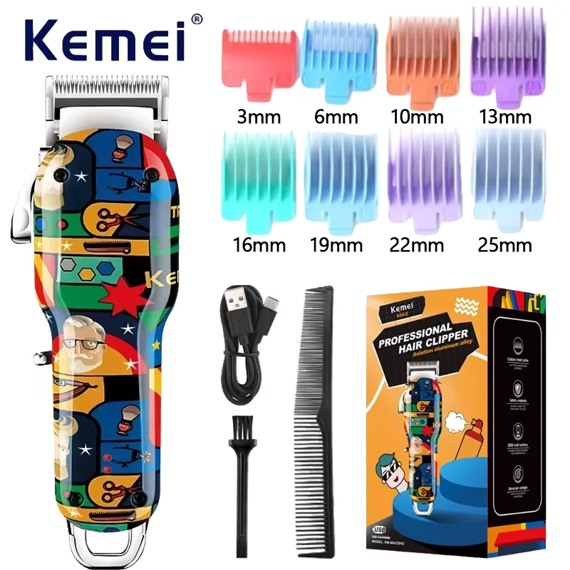 Kemei KM-MAX2092 Wiederaufladbare Haarschneidemaschine Elektrische Haarschneidemaschine Professionelle Friseur Haarschneider Männer Haarschnitt Maschine Image