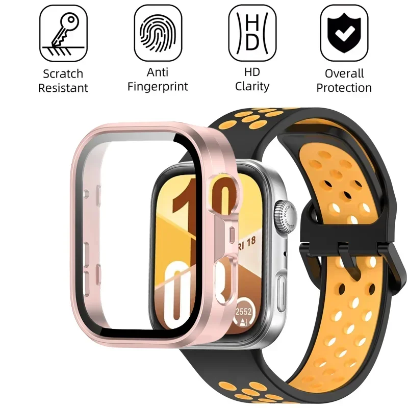 PC-Gehäuse + Silikonarmband für Huawei Watch Fit 4/3 gehärtetes Glas Displayschutzfolie für Huawei Fit 4 Pro Armbandzubehör Image