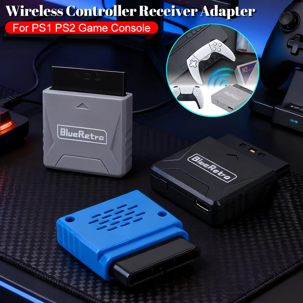 Für PS1 PS2 Wireless Controller Mini Empfänger Adapter Gamepad Adapter Für Schalter/8bitdo/PS4/PS5/Xbox One S/Wii Spiel Controller Image