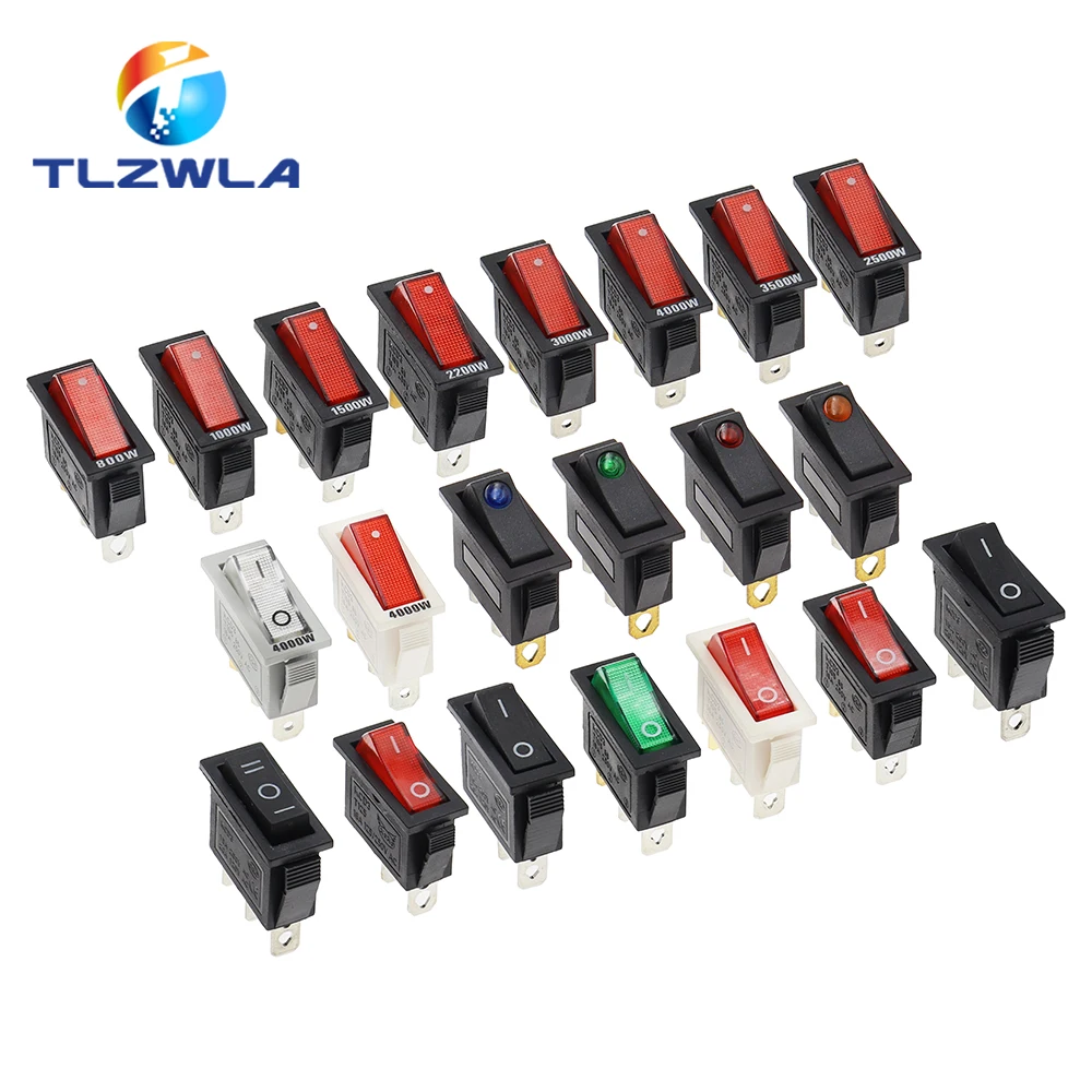 1 PZ KCD3 Interruttore A Bilanciere ON-OFF ON-OFF-ON 2 Posizioni 3 Pin Apparecchiature Elettriche Con Interruttore di Alimentazione Della Luce 16A 250 V / 20A 125 V AC