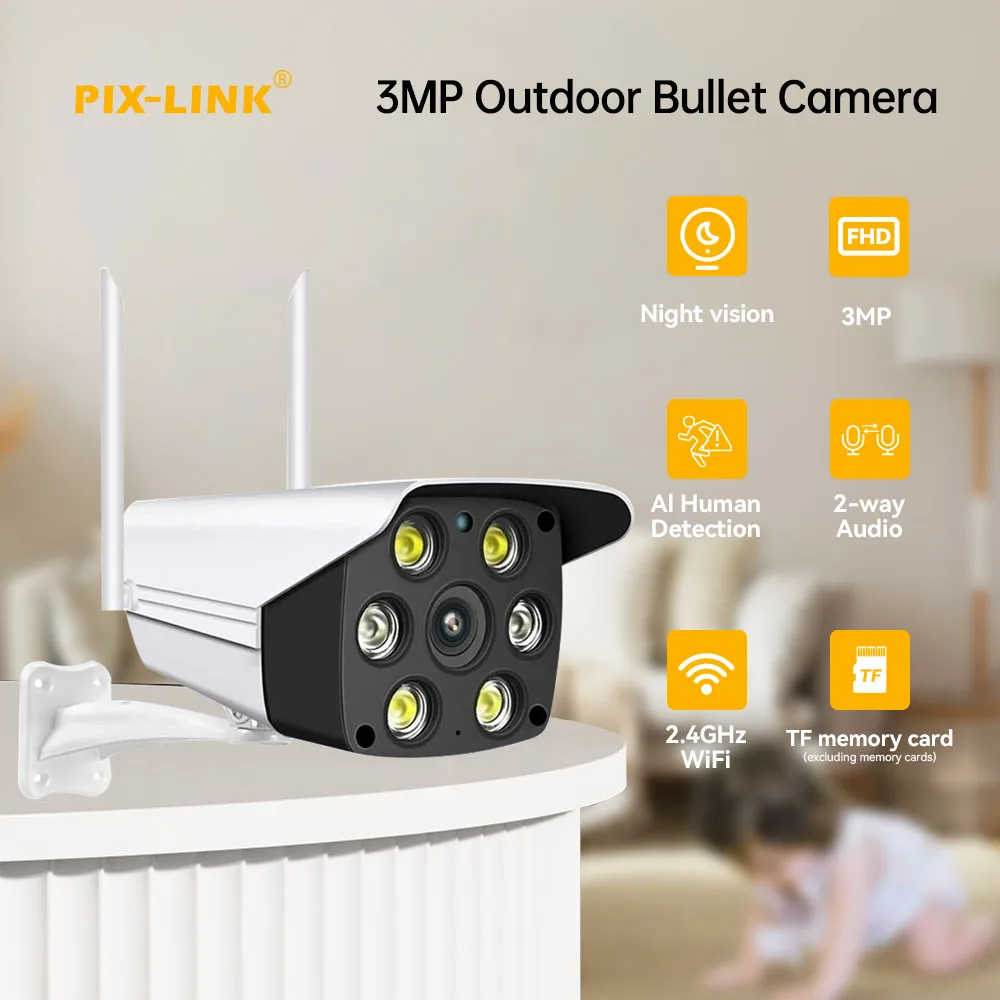 3MP Outdoor WIFI Kamera Kugel Kamera Sicherheit Schutz IP Kamera Zwei-wege Audio Wasserdichte Smart Home CCTV Kamera PIX-LINK Image