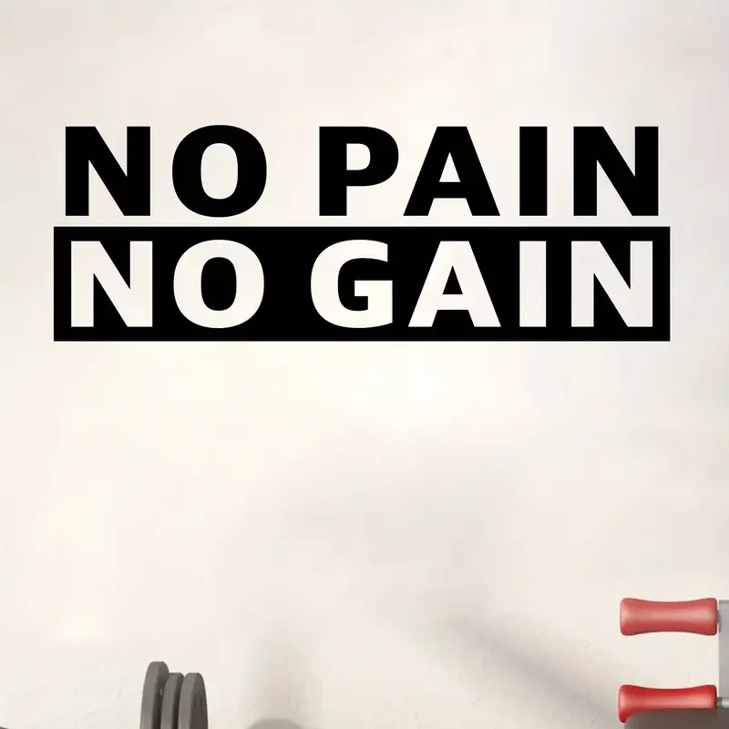 No Pain No Gain“ Motivierender Vinyl-Wandaufkleber – mattes Finish, einfach aufkleben, für Heim-, Fitnessstudio- und Wohnzimmerdekoration Image