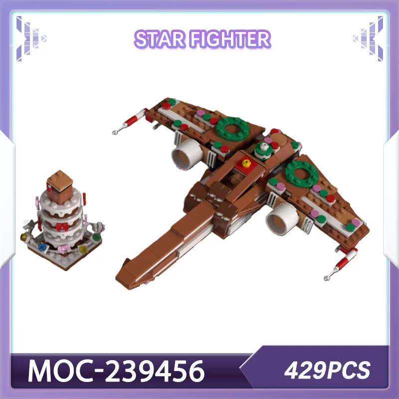 Gingerbread New X Star Fighter Kriegsschiff MOC-237272 Bausteine Set Space Wars Ziegel Modell Geschenk Weihnachtsgeschenk Image
