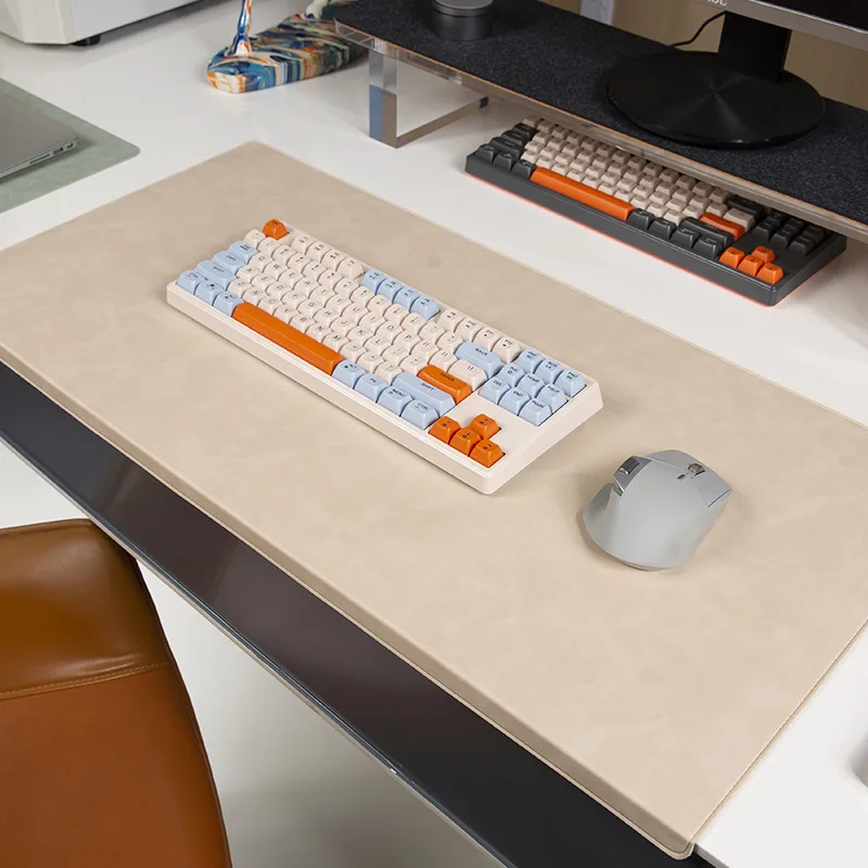 Zusammenklappbares großes Mauspad, Ellenbogenschutz, Handgelenkschutz, PU, Laptop, rutschfest, leicht zu reinigen, Tastaturmatten, Büro-Schreibtischunterlage, Gaming-Mauspad Image