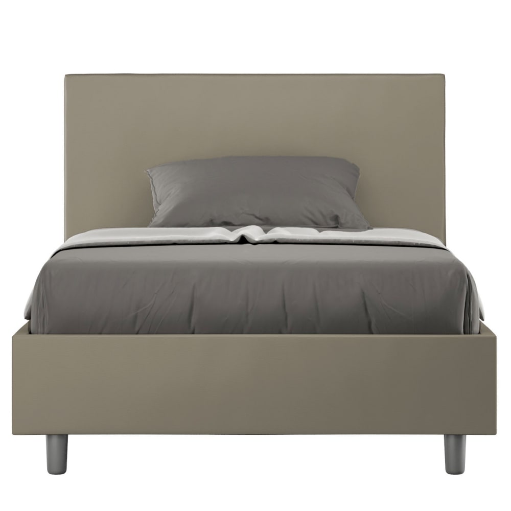 Lit coffre rembourré 120x200 similicuir cappuccino