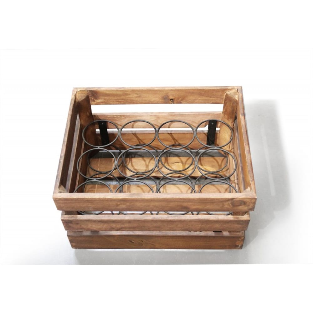 Casier rustique 12 bouteilles bois et métal