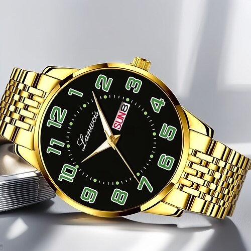 Hochwertige Herrenarmbanduhr, modische Herren-Quarzuhr mit Kalender und Leuchtzifferblatt – die beste Geschenkidee für Männer Image