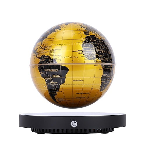 Magnetische Schwebende Globus Uhr Basis Gold Leuchtender Globus Farbiges Ambiente Technologisches Ornament mit Touch Steuerung Nachtlicht Ewige schwebende Blumenlicht für den Valentinstag Image