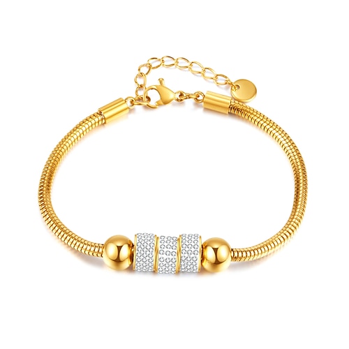 Damen Armreife Dicke Kette Kugel Mode Titanstahl Armband Schmuck Gold Für Ferien Geburtstag Image