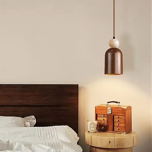 Wabi-Sabi-LED-Pendelleuchte aus Travertin, verstellbare Hängeleuchten Image