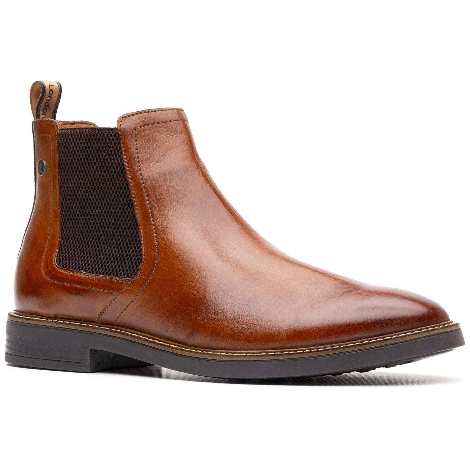 Base London Sussex Leder Herren Stiefel in verbranntem Tan Image