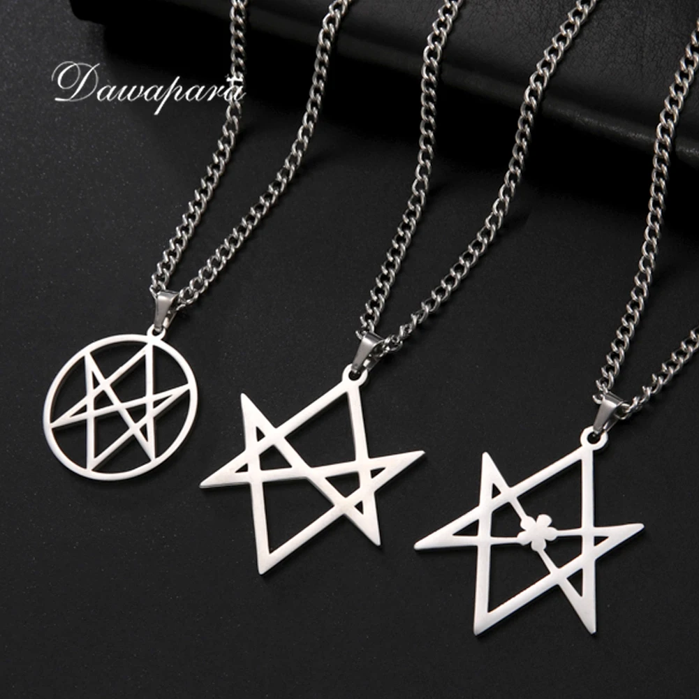 Esagramma unicursale Thelema religioso collana in acciaio inossidabile ciondolo geometria sacra gioielli spirituali talismano Magia sacra, collane da uomo, collane da donna, collane di coppia,