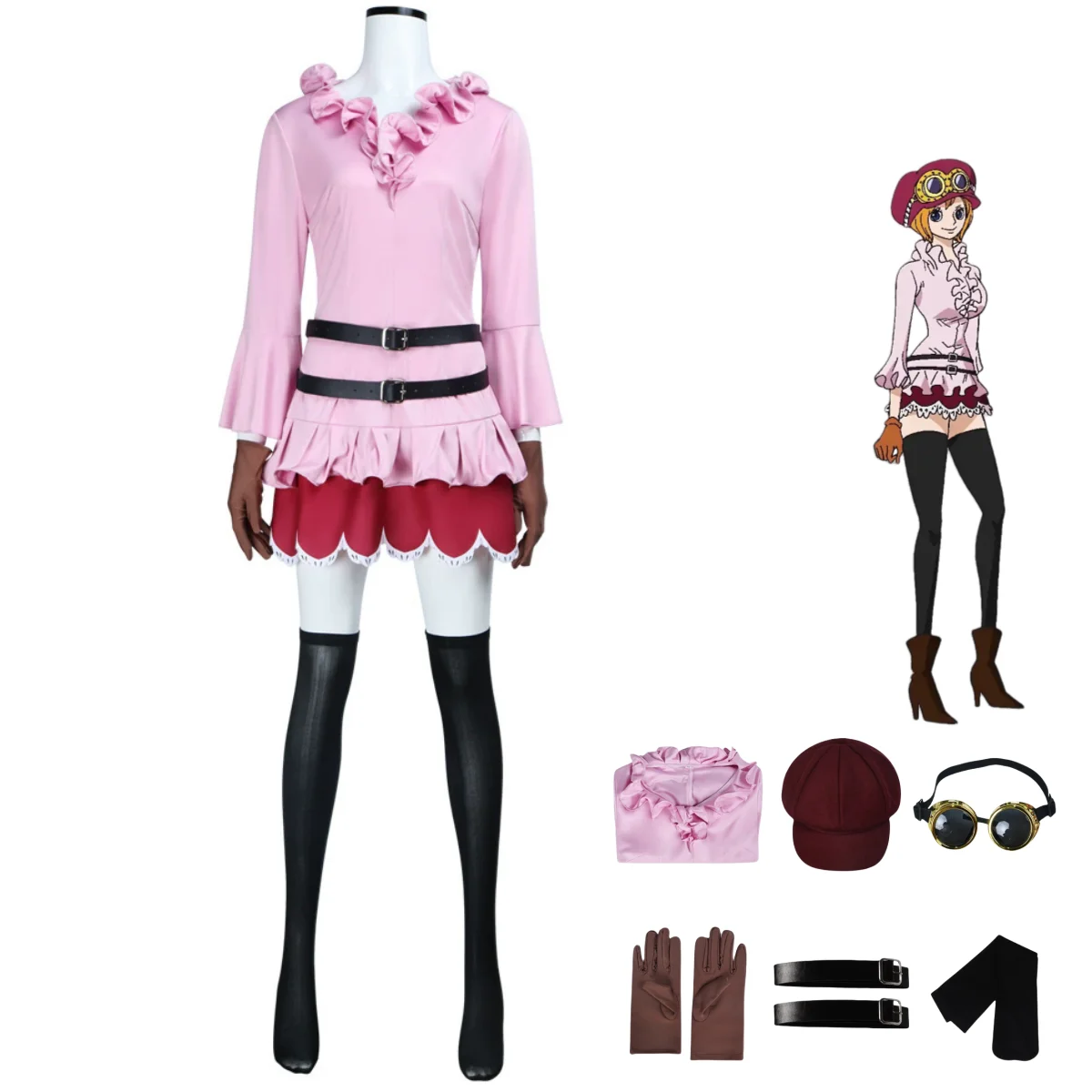 Anime Koala Cosplay Kostüm Rosa Lange Ärmel Tops Rock Uniform Gürtel Erwachsene Frau Sexy Nette Halloween Karneval Anzug