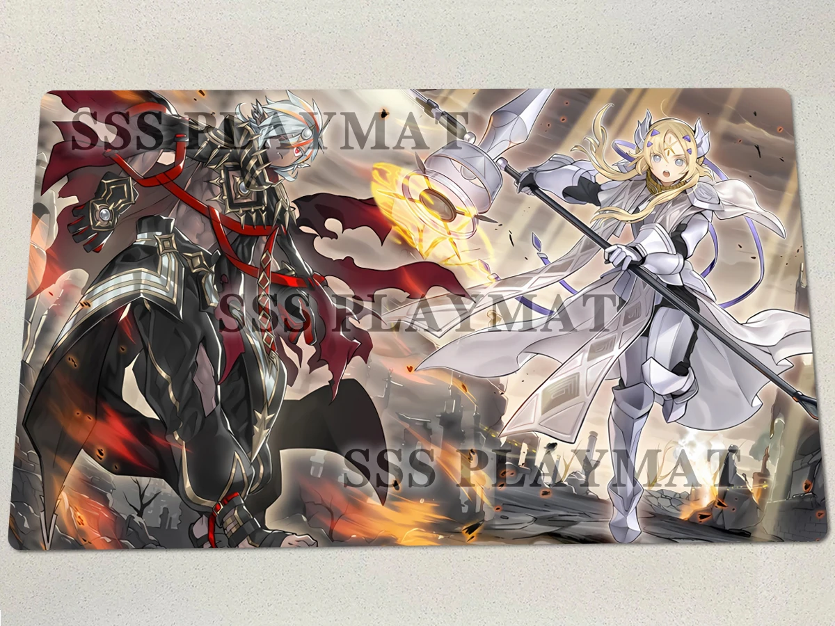 YuGiOh Fallen of Albaz TCG Matte Dogmatika Ecclesia CCG Spielmatte Brettspielpad Sammelkartenspielmatte Gummi Mousepad Kostenlose Tasche