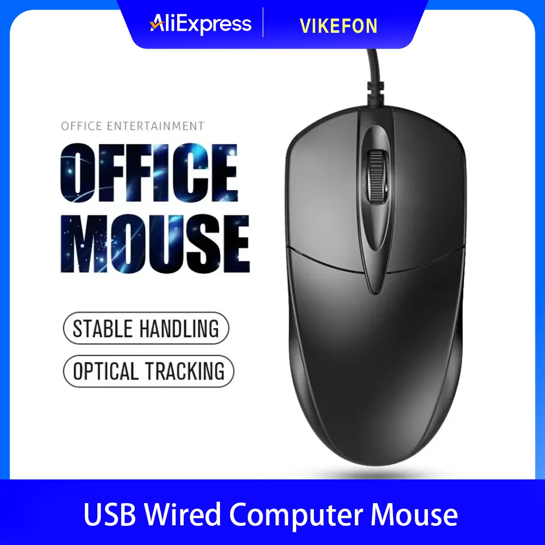 VIKEFON USB-verkabelte Computermaus, optische Maus, Gamer, PC, Laptop, Notebook, Computermaus, Mäuse für den Heimgebrauch im Büro Image