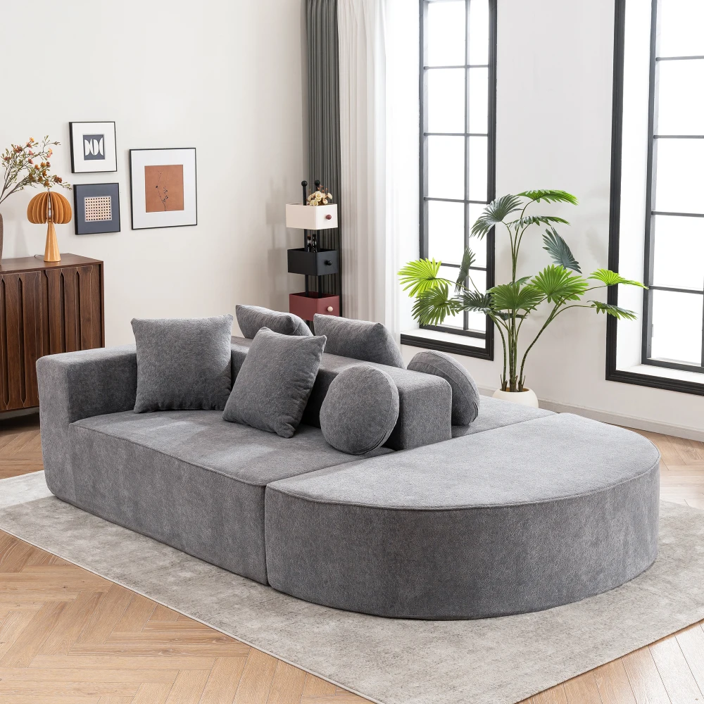 Vollständig komprimiertes Sofa ohne Knochen, mit segmentiertem Wolkensofa, modernes modulares Sofa, zufällige Montage, hautfreundlicher Chenille-Stoff
