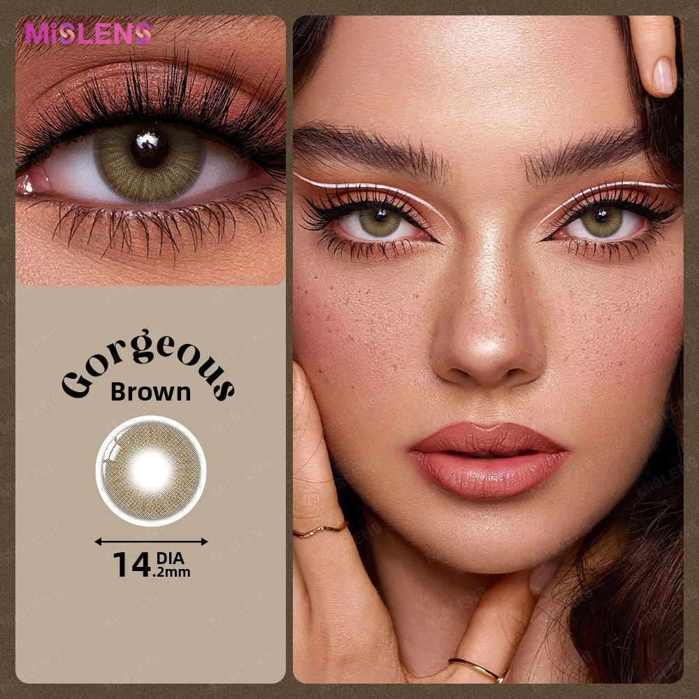 【Boîte gratuite】 Nouveau Mislens 1 paire de lentilles de contact colorées 12 mois 42% lentilles de contact bleues à la mode d