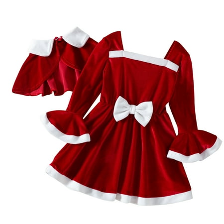 RIJOPUTY Tween Girl Christmas Dress Girls Black Christmas Christmas Plaid Dress Red Corset Dress Dressup for 3 Year Old Girl Baby Girl Smocked Red 3-4 Years