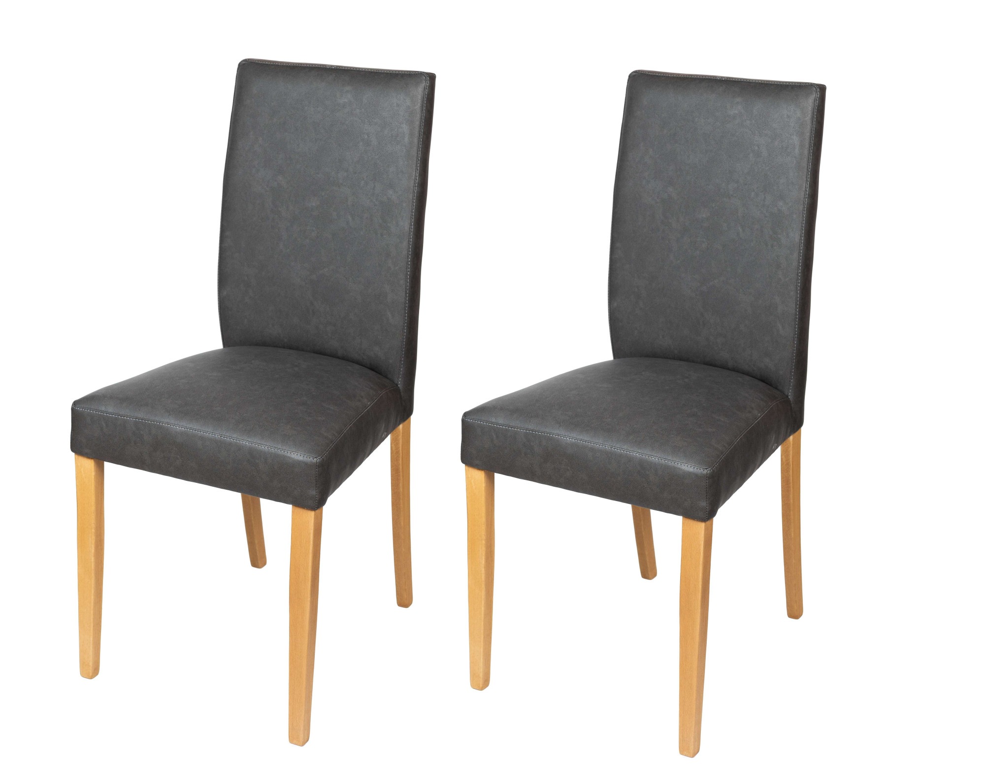 Esszimmerstuhl HOME AFFAIRE "Evona Polsterstuhl, Küchenstuhl, 4-Fußstuhl", atracite, eiche farbe, B:44cm H:95cm T:53cm, Kunstleder, Massivholz, Stühle, Esszimmerstuhl, Kunstleder, 3 Farben, Massivholzbeine, stabil, zeitlos