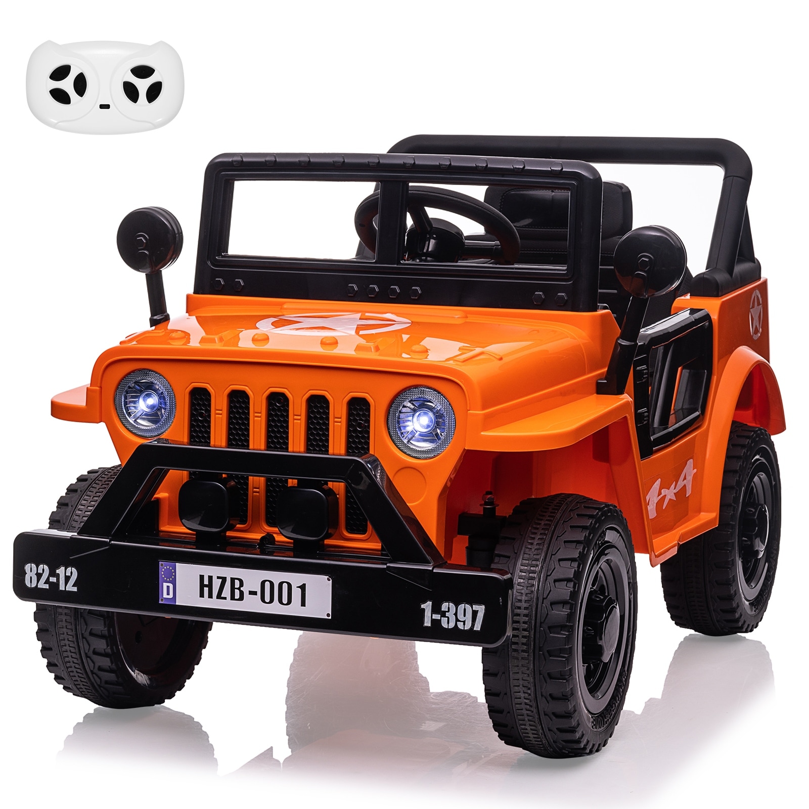 12V Electric Ride-On Truck for Kids, Remote Control Car with MP3, LED Lights, Dual 25W Motors & Safety Belt