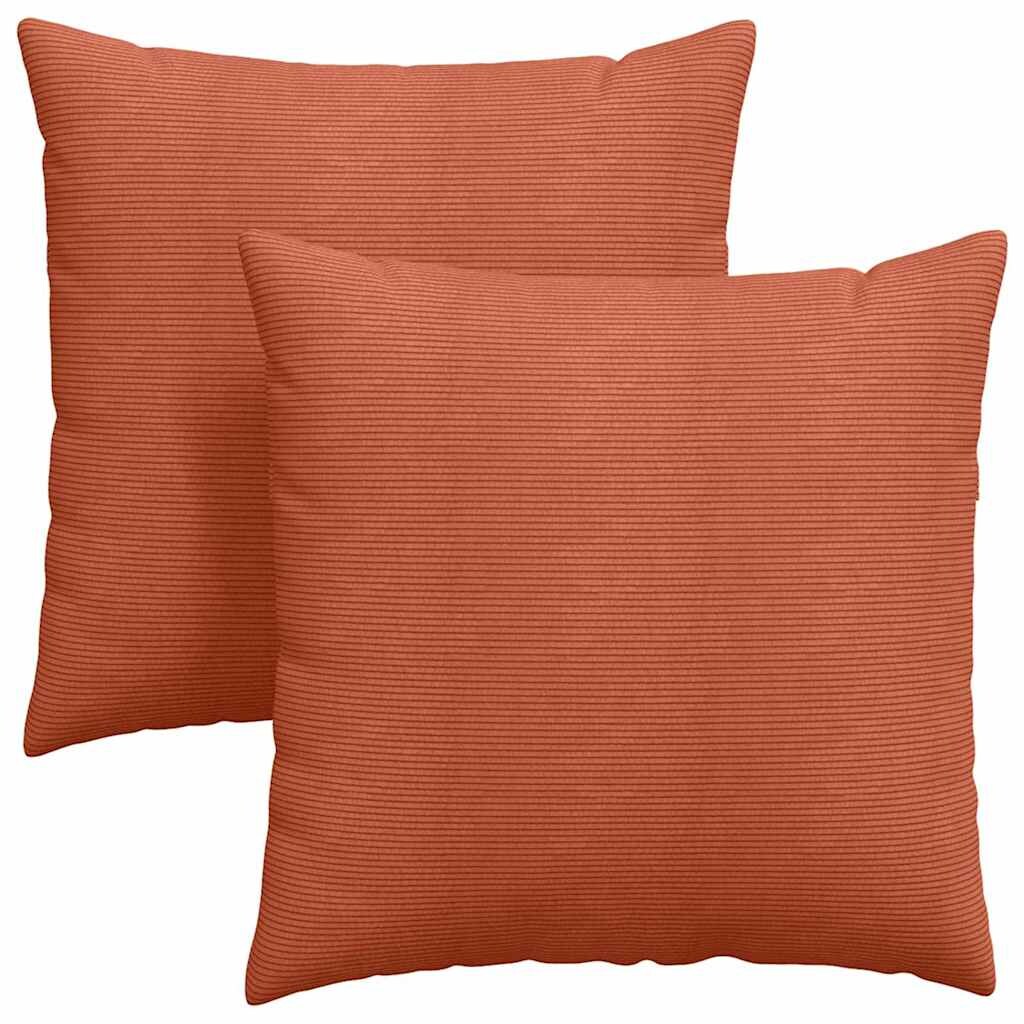 vidaXL Sofakissen 2 pcs Rot-Orange 60 x 60 cm Cordstoff Image