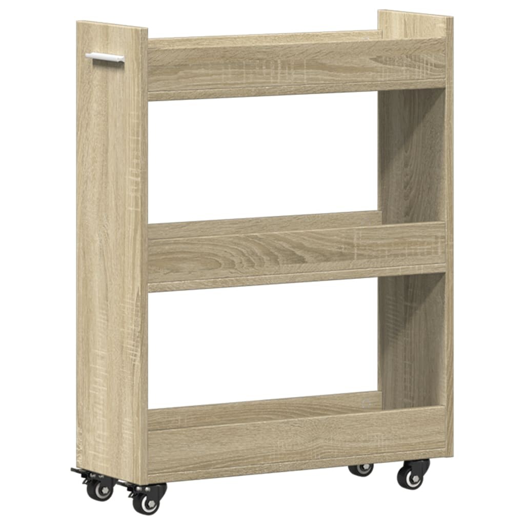 vidaXL Schrank mit Rollen Sonoma-Eiche 60x22x79 cm Holzwerkstoff Image