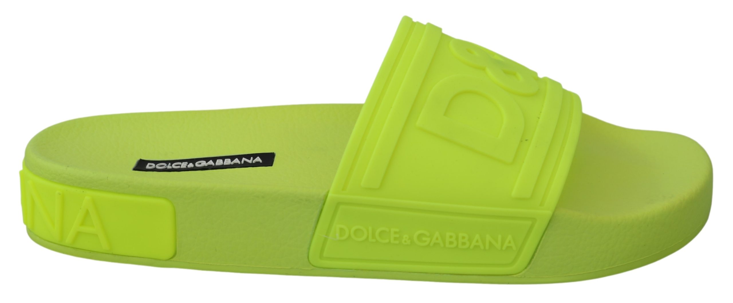 Dolce & Gabbana Damen Grüne DG Logo Fluoreszierende Strand-Sandalen